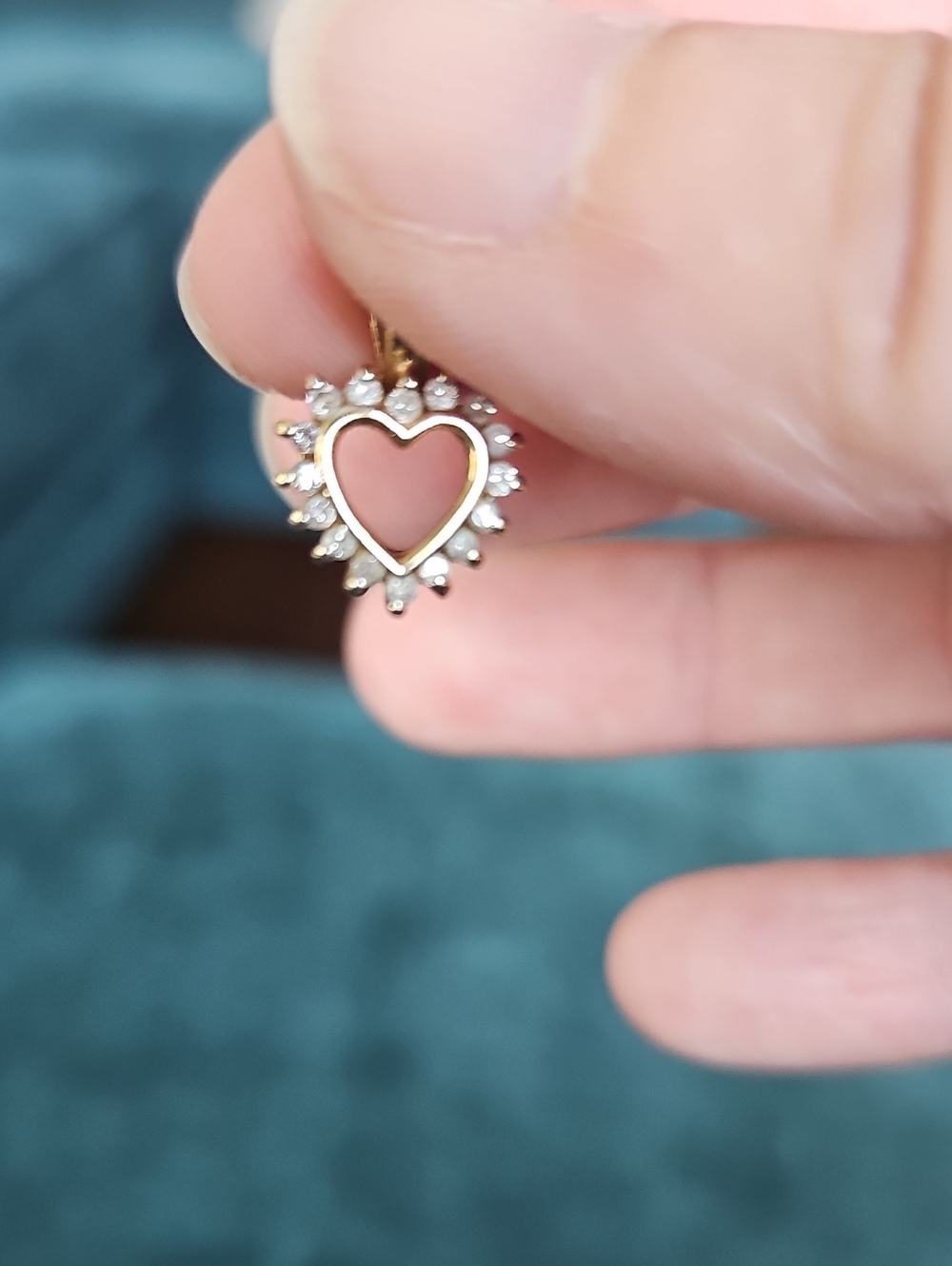 Diamond And Gold Heart Pendant